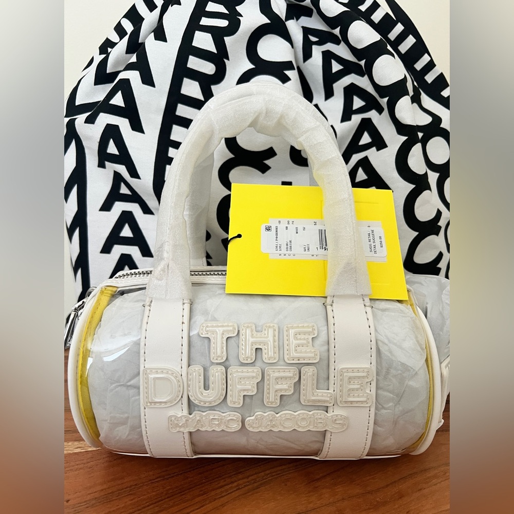 Marc Jacobs The Clear Mini Duffle Bag Women's White Crossbody Top Handle - Picture 2 of 7